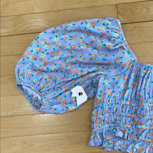 🆕 Billabong Floral Puff Sleeve Crop Top - Picture 6 of 6